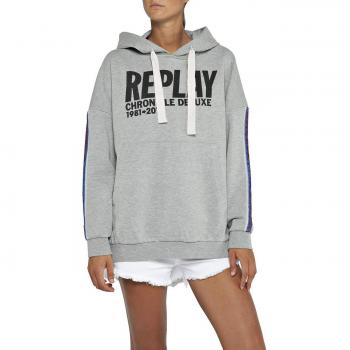 Replay Damen W3175 .000.22390P Hoodie, Grau (Light Grey Melange M01), XS
