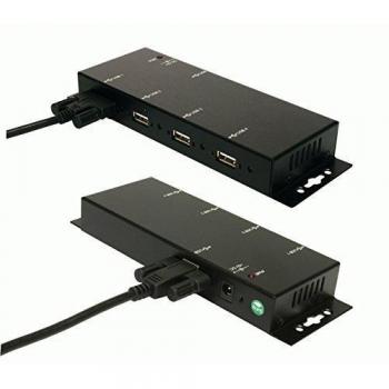 Exsys 4-Port-USB 2.0 Hub in Metallgehäuse mit Schraubverbindung