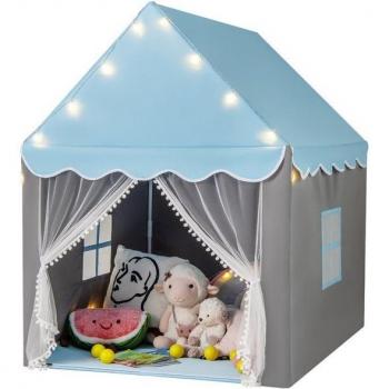 Costway Kinder-Spielzelt mit abwaschbarer Matte 105 x 121 x 136 cm blau