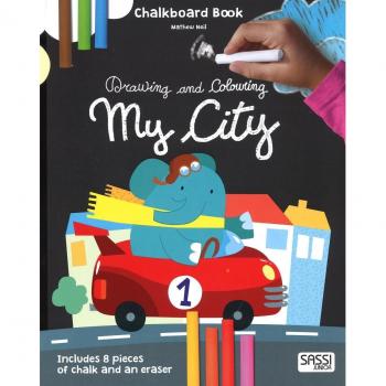 My city. Drawing and coloring. Chalkboard book. Con gadget