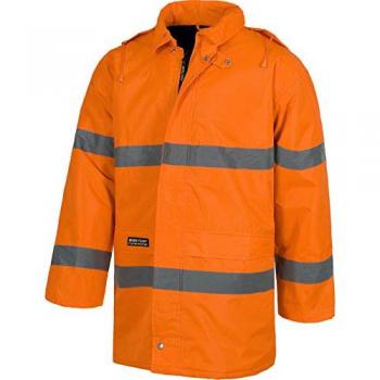 Parka Acolchado de Alta Visibilidad con Capucha Extraíble Workteam