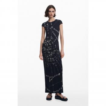 Desigual Negro Marineros: Vestido Entrelazado