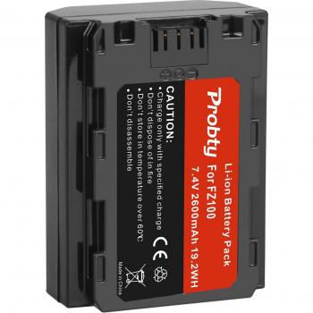 Kit de Batería FZ100 2600mAh con cargador dual LED para cámaras Sony A7R III, A6600