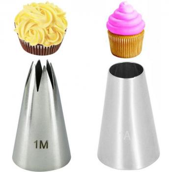 Stainless Steel Icing Tips Set 1A & 1M 2PCS