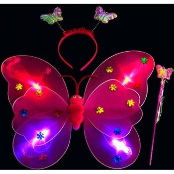 Kit de Juguete de Hada Mariposa: Varita, Diadema y Alas LED