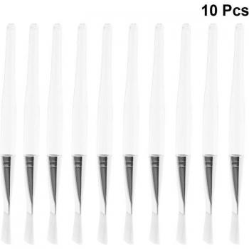 10pcs Soft Face Mask Brushes with Transparent Handles