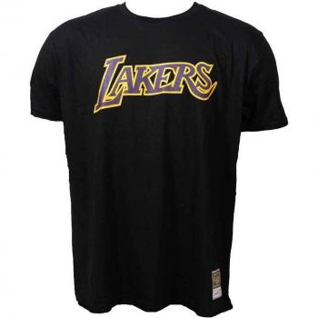 Mitchells & Ness Herren-Lakers-T-Shirt in Schwarz, Größe XL