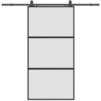 Porta in vetro temperato scorrevole vitaXL nero 102,5x205 cm kit completo