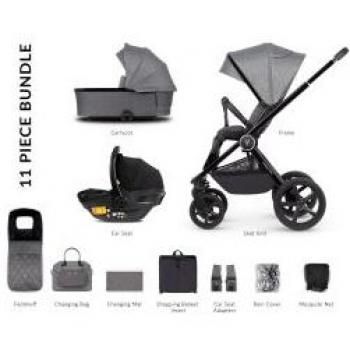 Venicci Tinum Upline 3 in 1 Travel System with Ultralite Car Seat (11 Piece Bundle)
