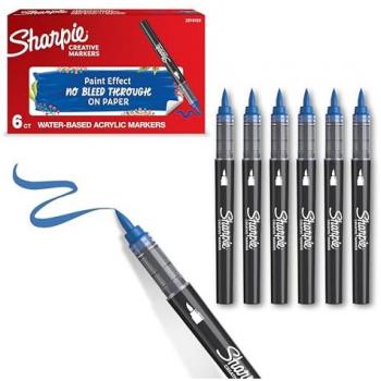 Marcatore Pennello Blu Acrilico Sharpie