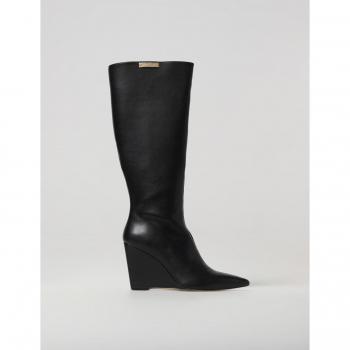 Stivale alto con zeppa in pelle sintetica nero TWINSET, Taglia 40