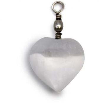 Selenite Heart Gemstone Pendant