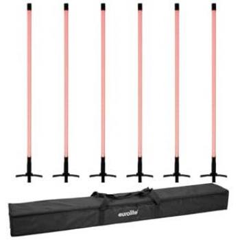 Eurolite 134 cm LED‑Leuchtstab RGB, 6er Pack + Soft‑Bag