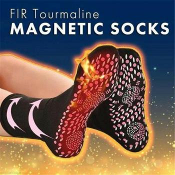 Calcetines cómodos para pies con auto-calentamiento y terapia magnética de turmalina