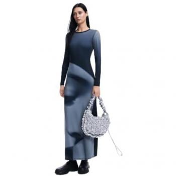 Desigual Portraitkleid, lang, Schwarz, XL