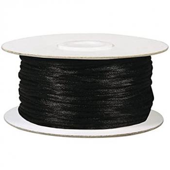 Cordage noir satin 2 mm, rouleau 50 m