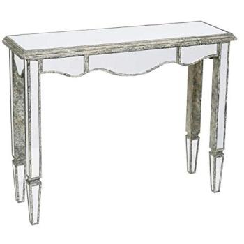 Console d'entrée bois miroir, 110×34×85 cm