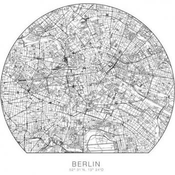 Berlin Stadtplan Wanddeko selbstklebend
