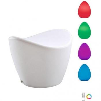 Sgabello Esterno Ricaricabile LED RGB, 120lm, Bianco Opalino