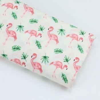 Tissu patchwork en coton sergé flamand rose