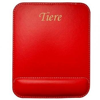 Almohadilla de mouse de cuero sintético personalizada con el texto: Tiere (nombre de pila/apellido/apodo)
