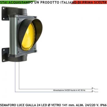 Segnale Luce Giallo SECURVERA Omologato LED 24x5W Diametro 141mm
