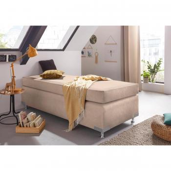 Komfortables Boxspringbett Holland, ohne Kopfteil, frei im Raum