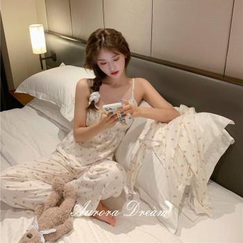 QWEEK Floral Printed Women's Nightwear Set