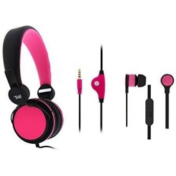 T’nB CSBC Pack Peatones: Auriculares In‑Ear 2 en 1 Rosa‑Negro