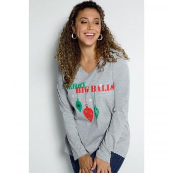 Ulla Popken Damen T-Shirt, große Größen, grau, Größe 50/52, Baumwolle/Viskose