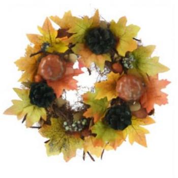Couronne en paille pour l'automne