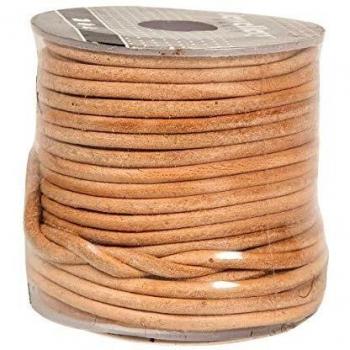 Cordon en cuir 2 mm beige 10 mètres