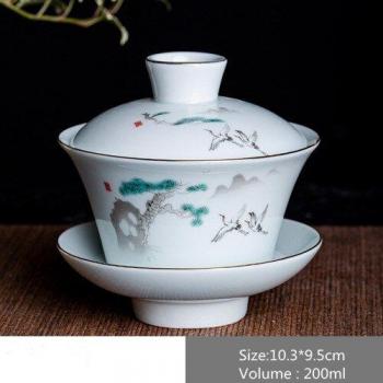 Sancai Garden Bird Teacup