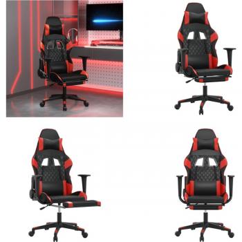 VidaXL Ergonomische Gamingstoel met Voetensteun Zwart/Rood