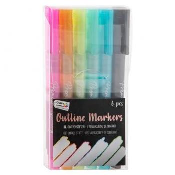 ColorLine Umrissmarker – 6‑Pack – Vibrante Farben