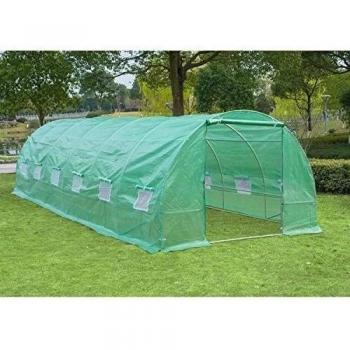 Invernadero 8 Metros 8x3x2 metros Acero y PE 140g/m2 Cultivo Plantas Tomates Verduras Verde