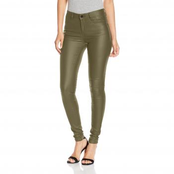 VILA CLOTHES Vicommit Rw New Coated-Noos, Pantalones para Mujer, Verde