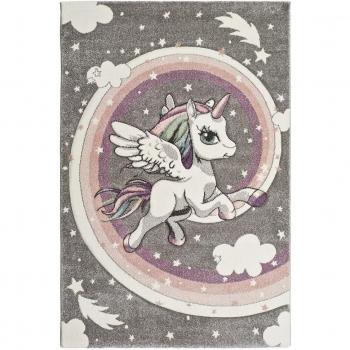 Tapis Enfant Licorne Douceur Rosa/Gris 120x170 cm