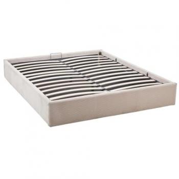 Lit coffre Isa en velours côtelé 160x200 cm couleur beige