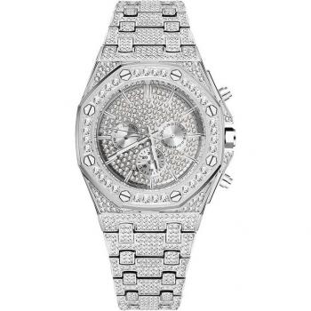 Mens Fully Iced Out Chronograph Watch