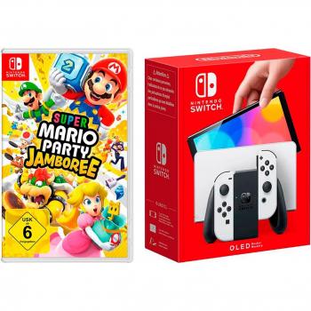 Nintendo Switch OLED Weiß + Mario Party Jamboree