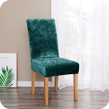 Melange Velvet Dining Chair Covers by UMI – 2 Pack, Turquoise