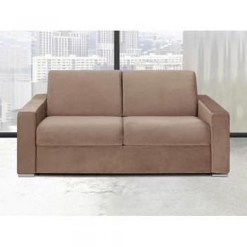 Sofá‑Cama “Exprés Beige” – Terciopelo Calito, 140 cm cama, 14 cm colchón