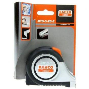 Bahco BAHMTS525E MTS Reversible Magnetic Tip Auto Pocket Tape 5m/16ft (Width 25mm)