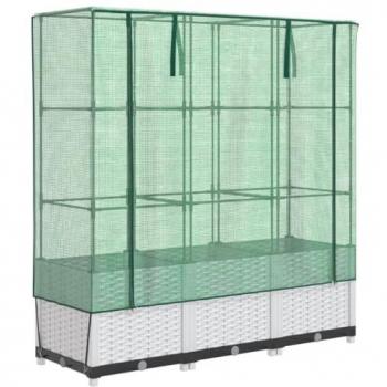 Letto Rialzato con Copertura Serra Effetto Rattan 120x40x138 cm