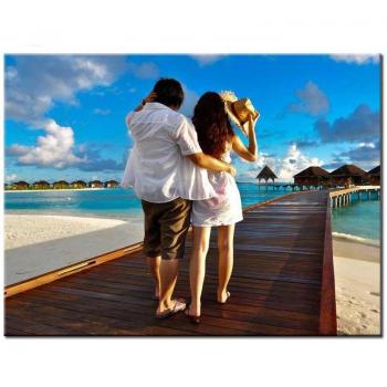 Kit Broderie Diamants Couple Amoureux 20x30 cm