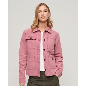 Chaqueta Superdry 4 Pocket Chore Rosa para mujer con estilo urbano y cuatro bolsillos
