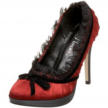 Pleaser Bliss-38 Damen Pumps, rot/schwarz, 35 EU