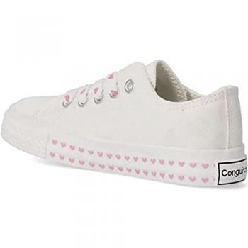Niñas Lona Corazones de ConGuitos en Blanco