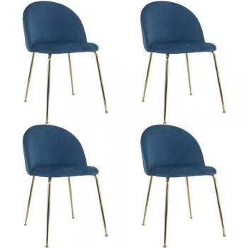 Sedie Marvin Design – Velluto e Oro Oslo, 4 Unità Poltronine
